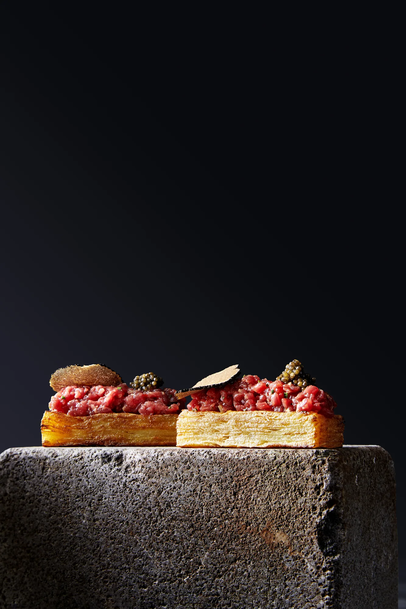 Beef Tartare, Potato Pave Osetya Caviar at Raffles Istanbul